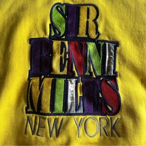 Vintage Sir Benni Miles New York Hoodie XL Yellow Y2K Hip Hop Streetwear